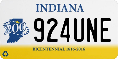 IN license plate 924UNE