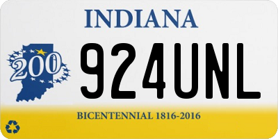 IN license plate 924UNL