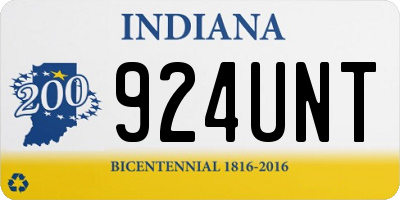 IN license plate 924UNT