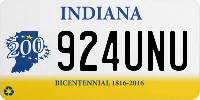IN license plate 924UNU