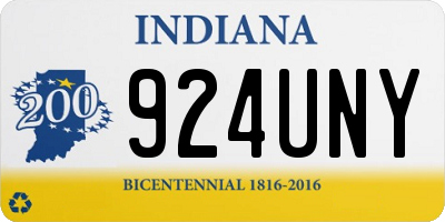 IN license plate 924UNY