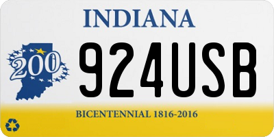 IN license plate 924USB
