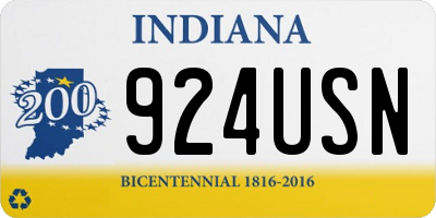 IN license plate 924USN