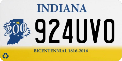 IN license plate 924UVO