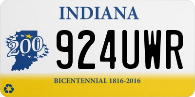 IN license plate 924UWR