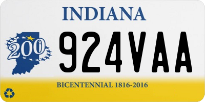 IN license plate 924VAA