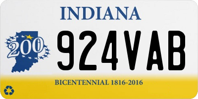 IN license plate 924VAB