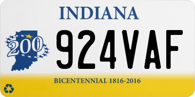 IN license plate 924VAF