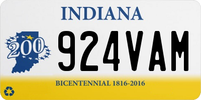 IN license plate 924VAM