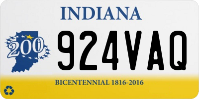 IN license plate 924VAQ