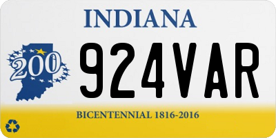 IN license plate 924VAR