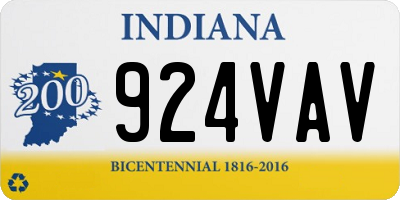 IN license plate 924VAV