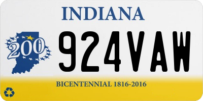 IN license plate 924VAW