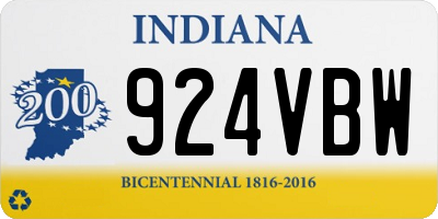 IN license plate 924VBW