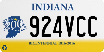 IN license plate 924VCC
