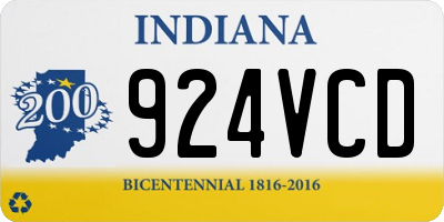 IN license plate 924VCD
