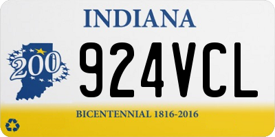 IN license plate 924VCL