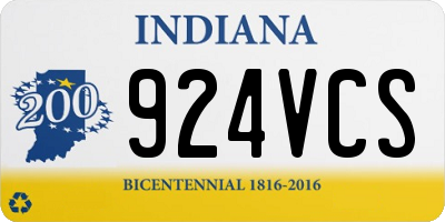 IN license plate 924VCS