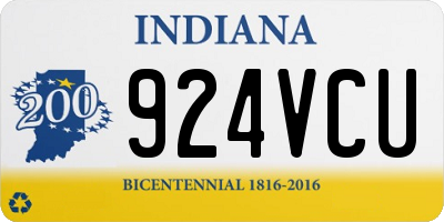 IN license plate 924VCU