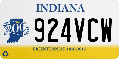 IN license plate 924VCW