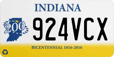 IN license plate 924VCX