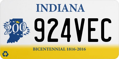IN license plate 924VEC