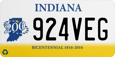 IN license plate 924VEG