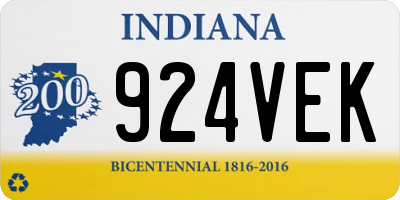 IN license plate 924VEK