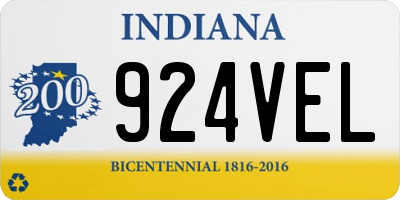 IN license plate 924VEL