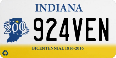 IN license plate 924VEN
