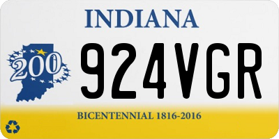 IN license plate 924VGR