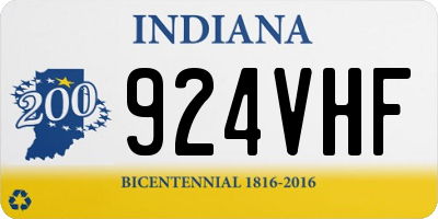 IN license plate 924VHF