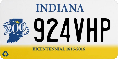 IN license plate 924VHP