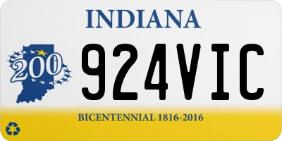 IN license plate 924VIC
