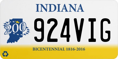 IN license plate 924VIG