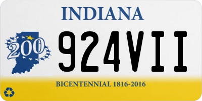 IN license plate 924VII