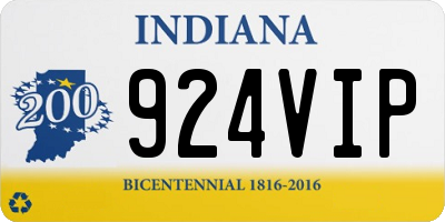 IN license plate 924VIP