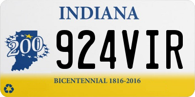 IN license plate 924VIR