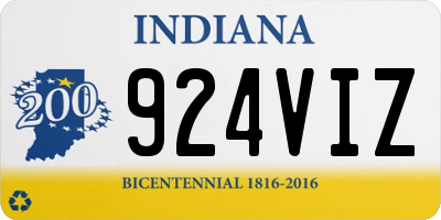 IN license plate 924VIZ
