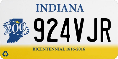 IN license plate 924VJR