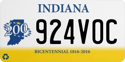 IN license plate 924VOC