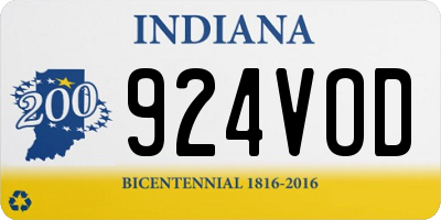 IN license plate 924VOD