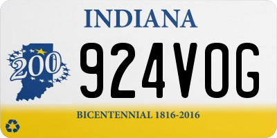 IN license plate 924VOG