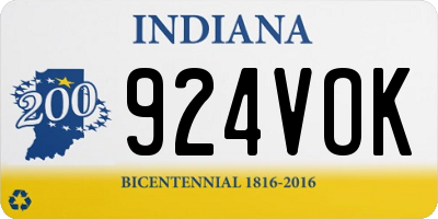 IN license plate 924VOK