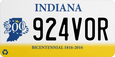 IN license plate 924VOR