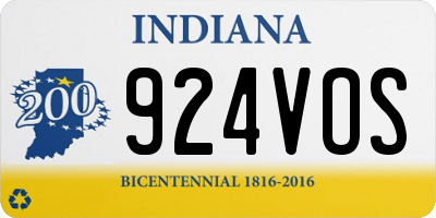 IN license plate 924VOS