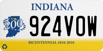IN license plate 924VOW