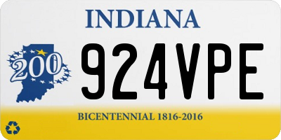 IN license plate 924VPE