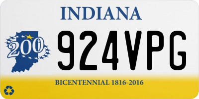 IN license plate 924VPG