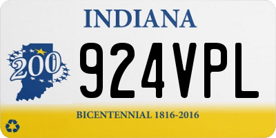 IN license plate 924VPL